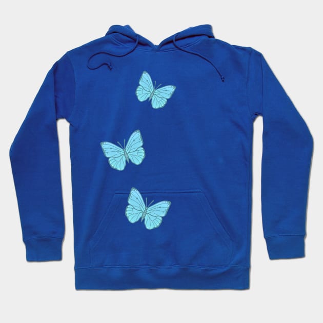 Blue Butterflies Hoodie by Ivonnii